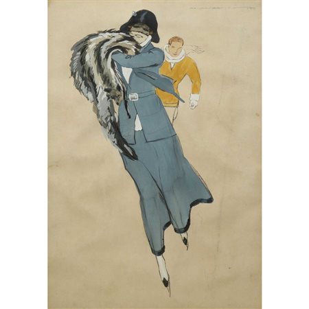 Marcello Dudovich  (Trieste 1878-Milano 1962)  - Pattinatrice