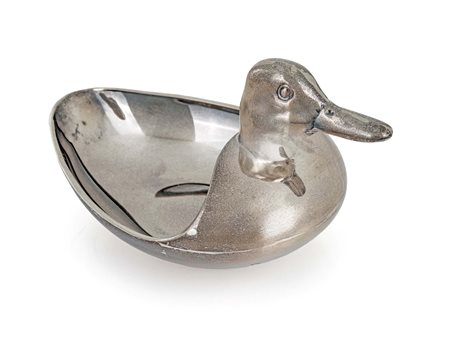 Salsiera in argento 925/000 a forma di anatra cm 11x20x13 - gr. 304