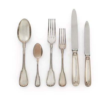 Due posti tavola in argento 800/000, Argentiere Cesa, Alessandria due...