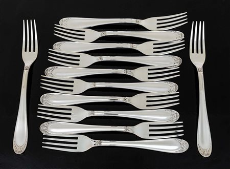 Dodici forchette da pasto, Enrico Goretta Alessandria per Bottega...