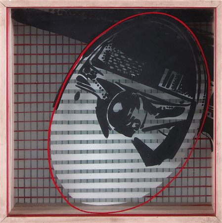 MESCIULAM PLINIO Genova 1926Volante, 1967acrilici su tre lastre di vetro e...