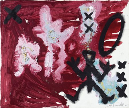 PENCK A. R. (Ralf Winkler) Dresda 1939Trennung, Senza titoloacrilici su tela...