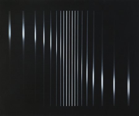 FINZI ENNIO Venezia 1931Luce-vibrazione nero bianco, 1970olio su tela cm....