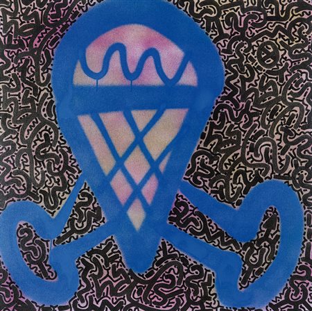 LITTLE ANGEL (LA2) ANGEL ORTIZ New York 1967Pink stuff, 2008spray e marker su...