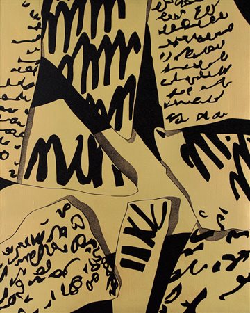 FERRARI AGOSTINO Milano 09/11/1938Frammenti, 1997oro acrilico + sabbia su...