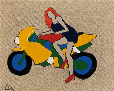 LODOLA MARCO Dorno (Pv) 04/04/1955Motosmalti e collage su tela grezza cm....