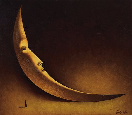 FORTUNATO FRANCO Roma 06/12/1946La luna dei poetiolio su MDF (pannello di...