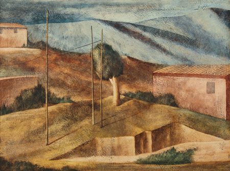 SCUFFI MARCELLO Tizzana (Pt) 1948Paesaggioolio su tela cm. 60x80, firma in...