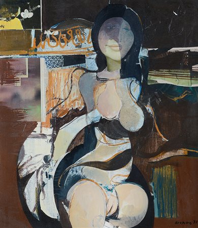 BIONDA MARIO Torino 1913 - Penango (AT) 1985Vera realtà, 1971olio e collage...