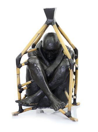 RABARAMA Roma 1969In-croci I, 2000scultura in bronzo dipinto cm. 60x45x30,...