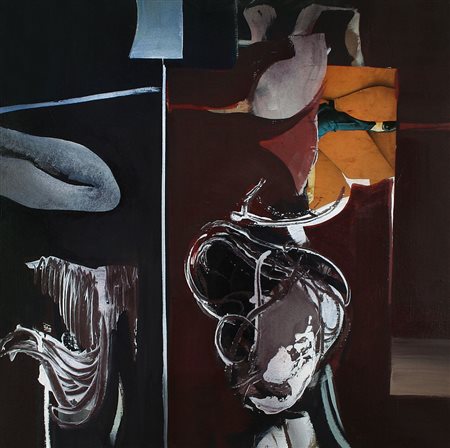 BIONDA MARIO Torino 1913 - Penango (AT) 1985Interno con frammento rossoolio...