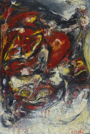 VERDI ALESSANDRO Bergamo 1960Senza titoloolio su tela di juta cm. 136x91,...