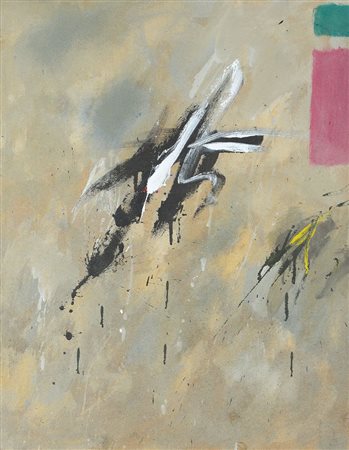 FINZI ENNIO Venezia 1931Partitura jazz, 1955olio su faesite cm. 89,5x70,...