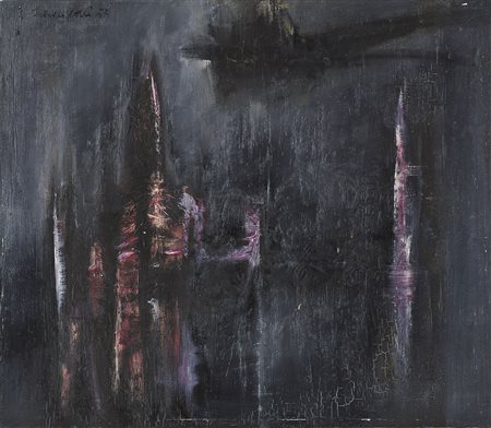 FRANCESCONI GIANCARLO Bologna 1930Le tentazioni, 1958olio su tela cm. 70x80,...