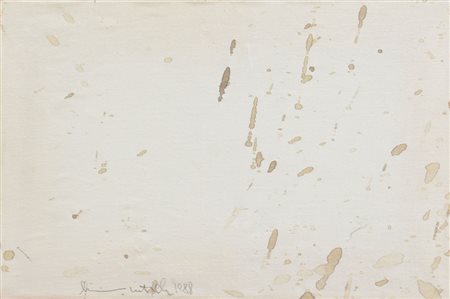 NITSCH HERMANN Vienna 1938Senza titolo, 1988relitto su stoffa cm. 24x37,...