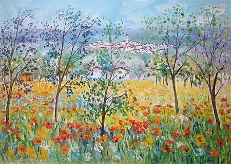 IALENTI ANTONIO Campobasso 12/07/1937Campagna toscanaolio su tela cm. 70x100,...