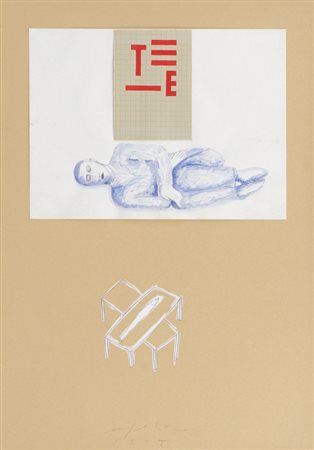 PALADINO MIMMO Paduli (Bn) 18/12/1948Amici, 1995tecnica mista e collage su...