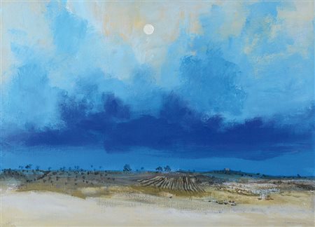 ADDAMIANO NATALE Bitetto 1943Luna, 2004olio su tela cm. 50x70, firma in basso...