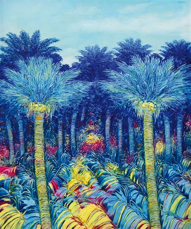 QUARTO ANDREA Lucca 1959Oasi, 2001olio su tela cm. 60x50, firma in alto a...