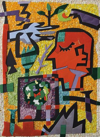 NESPOLO UGO Mosso Santa Maria (Bi) 29/08/1941Nella bocca del ventomosaico cm....