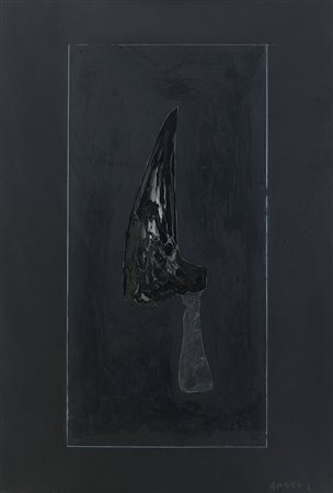 ANGELI FRANCO Roma 14/05/1935 - Roma 12/11/1988Falcesmalti su cartoncino nero...