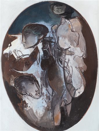 BIONDA MARIO Torino 1913 - Penango (AT) 1985Attesa al tramonto, 1970olio su...