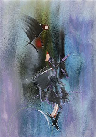 DANGELO SERGIO Milano 1932Buongiorno all'aquilatecnica mista su tela cm....