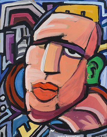 BALLANTINI DARIO Livorno 1964Io qui, 2006olio su cartone cm. 60x46,5; firma...