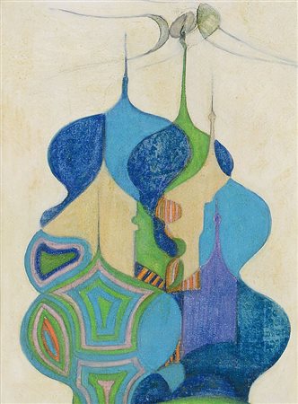 GRIBAUDO EZIO Torino 10/01/1929Composizioneolio su tela cm. 40x30, firma e...