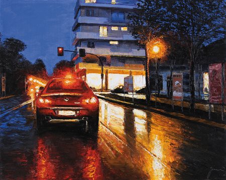 FRISONI DAVIDE Rimini 1965Al crepuscolo, 2012olio, acrilico e quarzo su tela...