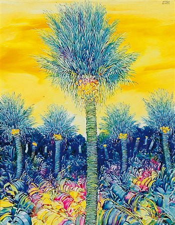 QUARTO ANDREA Lucca 1959Palma fantasticaolio su tela cm. 40x30, firma in alto...