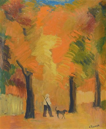 D'ACCARDI GIANRODOLFO Palermo 1906 - Milano 01/09/1993Il cacciatoreolio su...