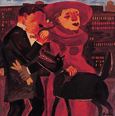 BORGHESE FRANZ Roma 21/01/1941 - Roma 17/12/2005Il baciamanoolio su tela cm....