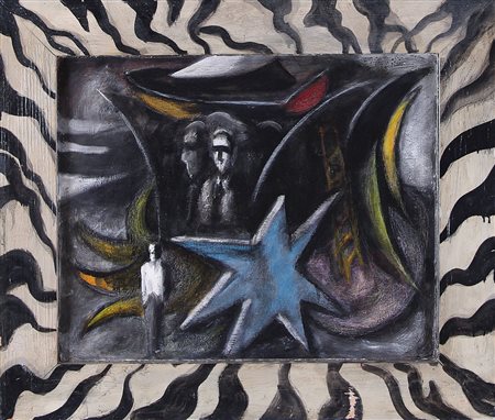 BARNI ROBERTO Pistoia 30/09/1939Oggetti in colonna, 1991/1992olio su cartone...