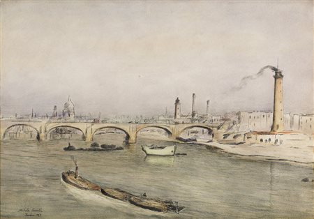 CASCELLA MICHELE Ortona (Ch) 07/09/1892 - Milano 27/08/1989Veduta del Tamigi,...