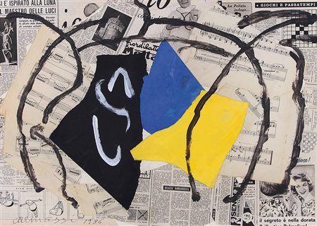 CARMASSI ARTURO Lucca 02/07/1925Senza titolo, 1986tecnica mista e collage su...