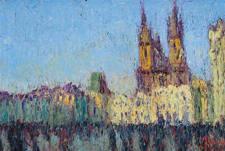 MASIA ROBERTO Iglesias (Ca) 20/02/1958Amsterdam, passeggiataolio su tela cm....