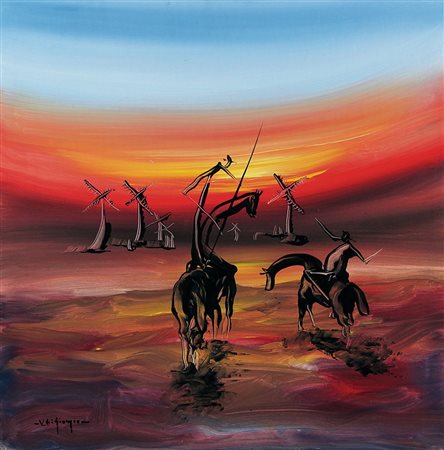 DI GIORGIO VINCENZO Capurso (Ba) 1945Il sogno di Cervantesolio su tela cm....