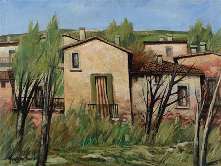 LAMBERTI LAMBERTO Brescia 23/02/1925 - Milano 26/10/2003Vecchie case con...