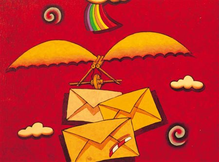 GHELLI GIULIANO Firenze 1944 - 15/02/2014Memoria in rossoolio su tela cm....