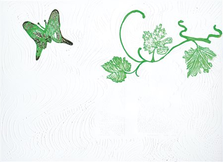 GRIBAUDO EZIO Torino 10/01/1929Uva, 1985tecnica mista e rilievo su carta...