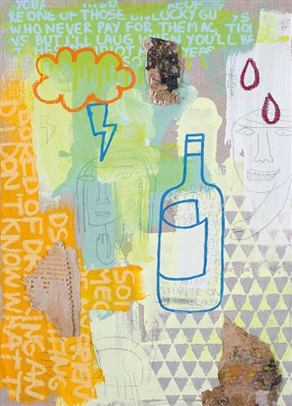 MINELLI FILIPPO Brescia 1983Not to drink, 2008tecnica mista e collage su tela...