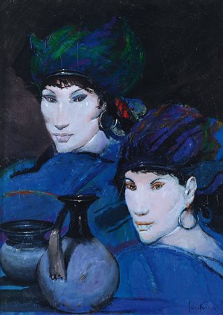 CIVITARESE GOFFREDO Chieti 30/01/1938Figureolio su tela cm. 70x50, firma in...