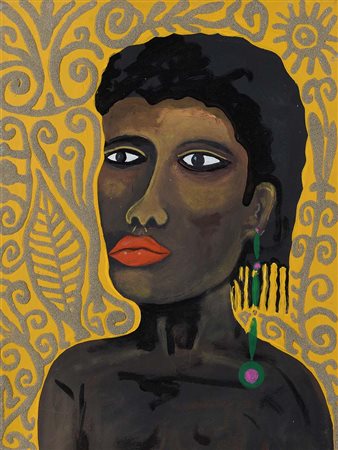 FATHI HASSAN Il Cairo (Egitto) 1957Santa Heba, 1997acrilico e sabbia su tela...