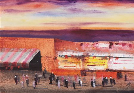 MAGAZZINI SALVATORE Pistoia 28/02/1955Marrackecholio su tavola cm. 35x50,...