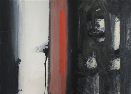 BATTAGLIA XANTE Gioia Tauro 12/10/1943Arcaico olio su tela cm. 50x70, firma...