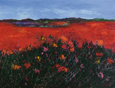 CREPALDI LUCIANO Novara 12/03/1949Campo di papaveriolio su tela cm. 100x130,...