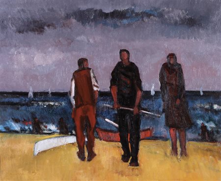 GUZZI BEPPE Genova 23/03/1902 - Roma 1982Pescatori, 1972olio su tela cm....