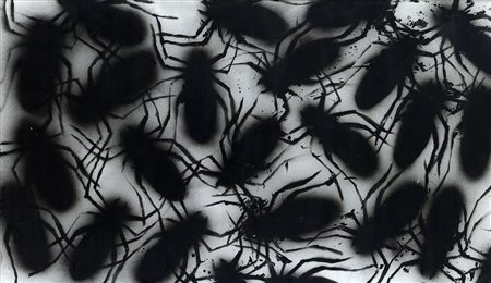 RAGALZI SERGIO Torino 1951Insetti, 1990spray su cartone cm. 72x125, firma,...