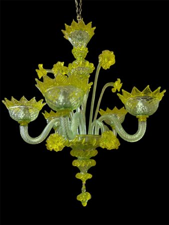Green and yellow chandelier